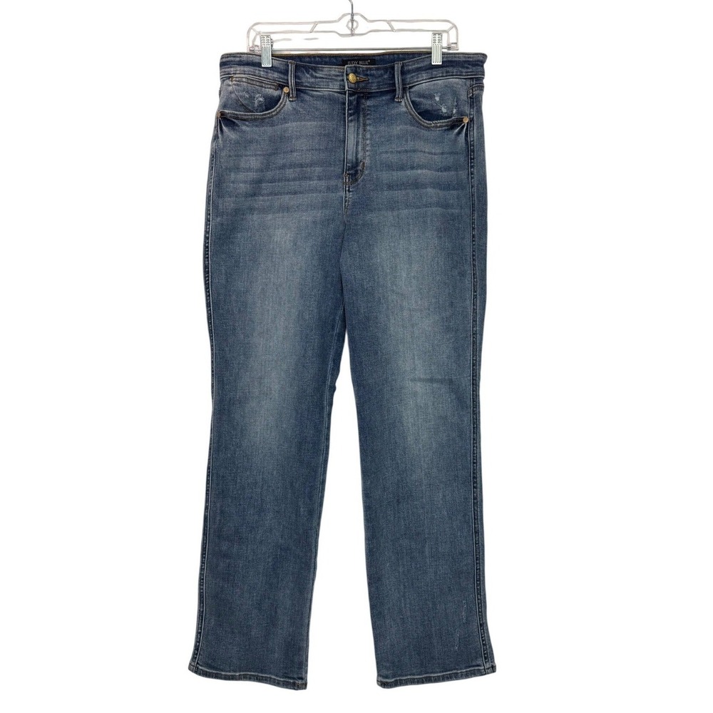 Judy Blue High Rise Distressed Dad Jeans JB82540 Light/Med Wash Stretch Sz 15/32